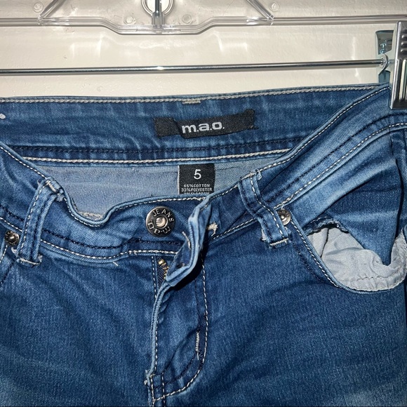 M.A.O Women's Blue Jean with acid wash color size 5 - Picture 4 of 6